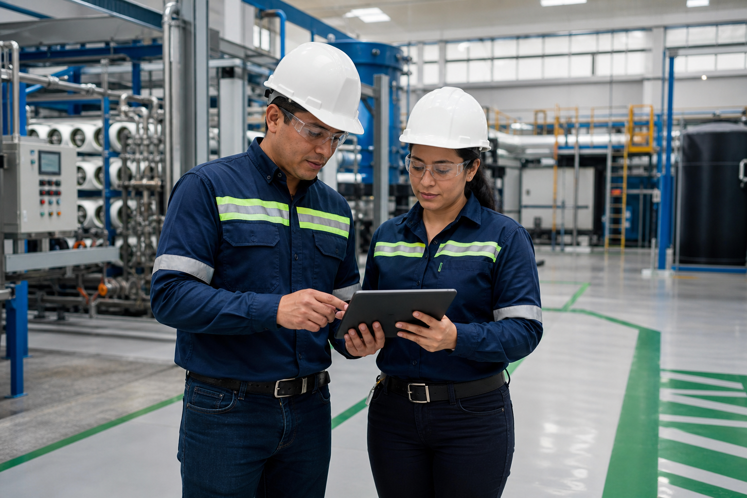 Especialistas en seguridad revisan una operación industrial